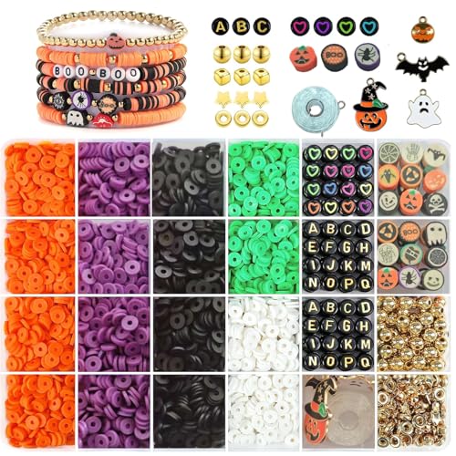 3000 Pcs Halloween Clay Beads for Bracelet Making Kit.