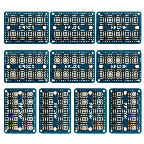 Solderable Breadboard Mini PCB Board Gold-Plated Solder Breadboard for DIY Electronics Projects Apply to Soldering Projects 2.0"x1.5" Mixed Color(Pack of 10 Pcs,Blue) - size: Blue