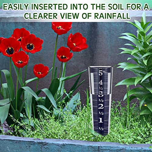 Yexiya 4 Pcs 5'' Rain Gauge Outdoor Acrylic for Garden Yard Lawn,Blue - color: Blue