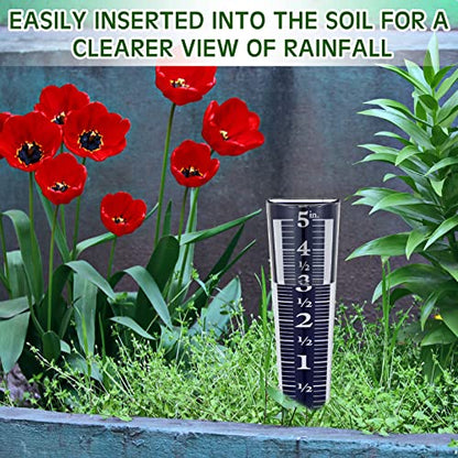 Yexiya 4 Pcs 5'' Rain Gauge Outdoor Acrylic for Garden Yard Lawn,Blue - color: Blue