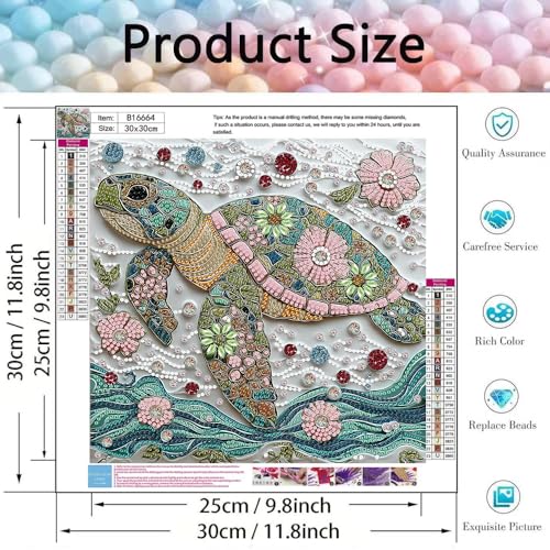 Diamond Art Kits for Adults,Sea Turtle Diamond Painting Kits 12X12 in - color: Sea Turtle