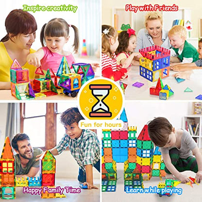 100pcs Magnetic Tiles for Kid Age 3+ Magnetic Blocks Toddlers Toys - style: 100Pcs