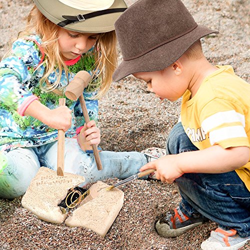 ArtCreativity Pirate Treasure Dig Kit for Kids - Gem Excavation Set with Digging Tools - Interactive Excavating Toys - Great Birthday Gift Idea, Contest Prize for Boys and Girls