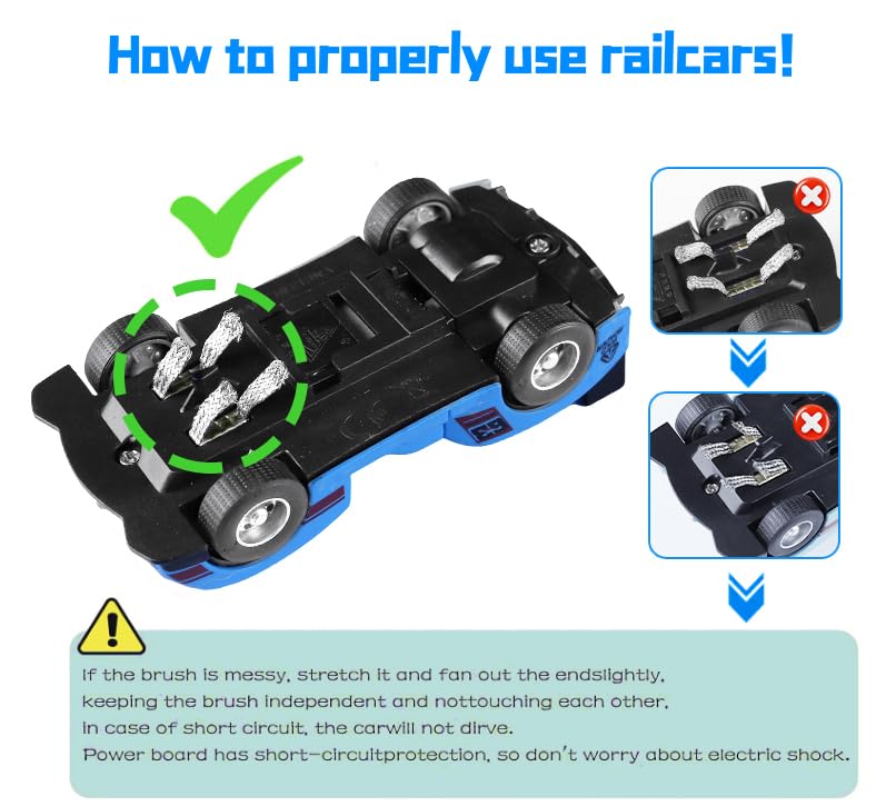 Slot Car Race Track Set for Boys, Electric Track with Light and 4 Slot Cars