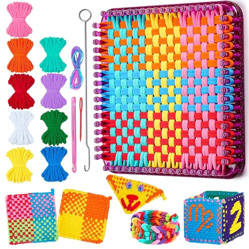 REENLIV Upgraded Weaving Loom Kit Toys for Kids & Adults, DIY Arts & Crafts - color: Purple