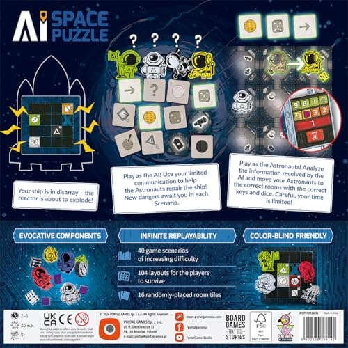 A.I. Space Puzzle, Strategy Board Game, for 2 to 5 Players and Ages 8+