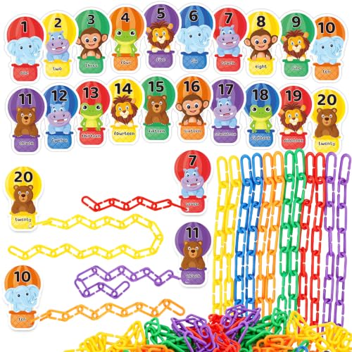 Fine Motor Skills Toys Plastic Chain Links Counting Games for Kids