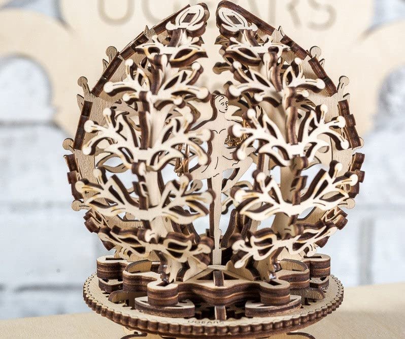 UGEARS Mechanical Flower 3D Wooden Puzzles for Adults - Wooden Model Kits for Adult Mechanical Flower Models Open and Close Wood Creations Brain Teaser Hobby Set Home Decoration