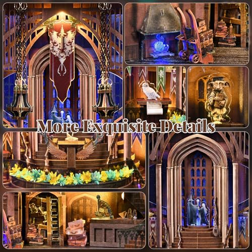 Book Nook Kit, DIY Miniature Tiny House Magic Book - color: Magic Admissions Guide
