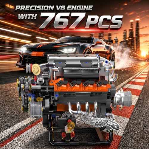 V8 Engine Model Kit, 767 PCS Mini Car Engine Building Sets