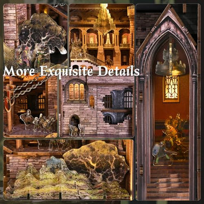 MiniCity Robin Hood Escape Book Nook Kit, DIY 3D Bookshelf Insert with LED - color: Robin Hood