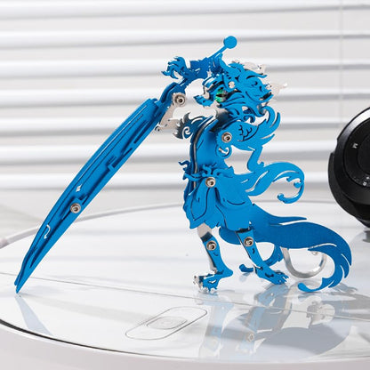 3D Metal Puzzle The Meow Meow Family General Cat, Blue - color: General Cat Blue