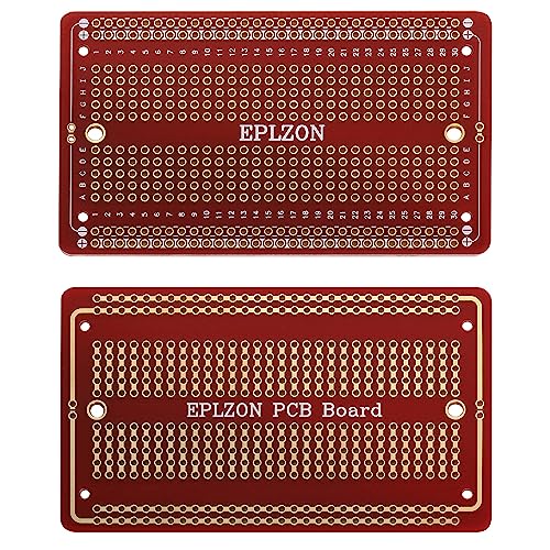 Solderable Breadboard PCB Board Gold-Plated Solder Breadboard for DIY Electronics Projects Apply to Arduino Soldering Projects 3.5"x2.05" (5 Pack + 2 Mini Board,red) - color: Red