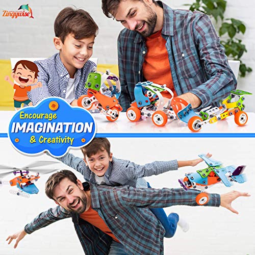 STEM Building Toy for 7-12 Year Old Boys - 7-in-1 Models Kids Love to Build and Play - 171Pcs Construction Set with Engineering Activity Kit - Best Birthday Gift Toy