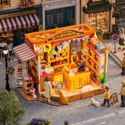 Rolife DIY Miniature House Shop Series - Fluffy Friends Hub Pet Shop