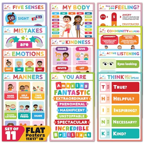 Sproutbrite 11 Pack 11" x 17" - Academic Foundation & Early Learning Bundle - color: Multicolor