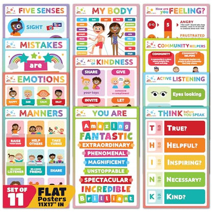 Sproutbrite 11 Pack 11" x 17" - Academic Foundation & Early Learning Bundle - color: Multicolor