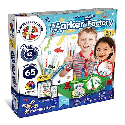 Science4you Marker Maker for Kids - Make Your Own Washable and Scented Markers for Kids, Marker Set with 12 Activities + 65 Contents, Stem Toys, Games, Gifts for 6+ Year Old Boys and Girls… - style: Classic