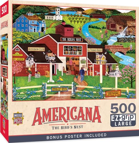 MasterPieces - 500 Piece Jigsaw Puzzle, Large EZ Grip Shapes, The Bird’s Nest, Fun for Adults, Seniors, Family, Kids, 19.25" x 26.75" - style: The Birds Nest
