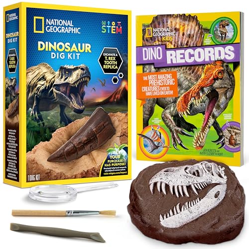 National Geographic Dinosaur Fossil Dig Kit with Dino Book for Kids 8-12 - style: Dino Dig Kit