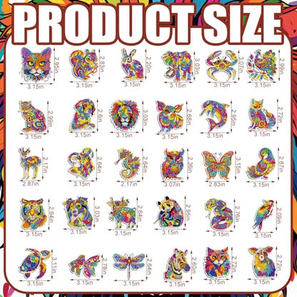Remuuly 30 Pcs Animal Diamond Painting Magnets Diamond Art Kits for Adults - color: Animal