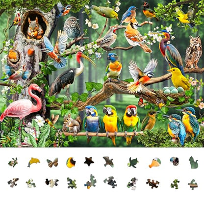 1000 Piece Jigsaw Puzzle for Adults, Colorful Birds Puzzle - color: Woodland Chorus