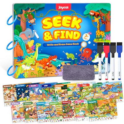 JoyCat Seek & Find Game Books - Preschool Learning Activity for 3-8 - style: 2. Seek & Find