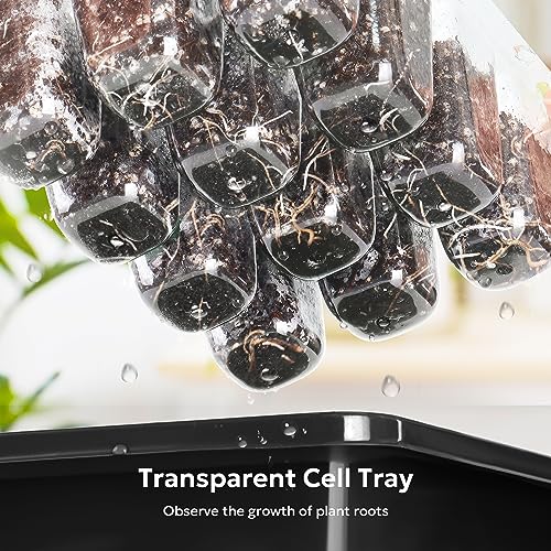 MIXC 10 Pack Seed Starter Tray, 120Cell Stater Kit with Humidity Dome Black - color: Black, size: 12 Cell-10 Packs-Clear Cover