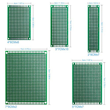 ELEGOO 32Pcs Double Sided PCB Board Prototype Kit for DIY Soldering