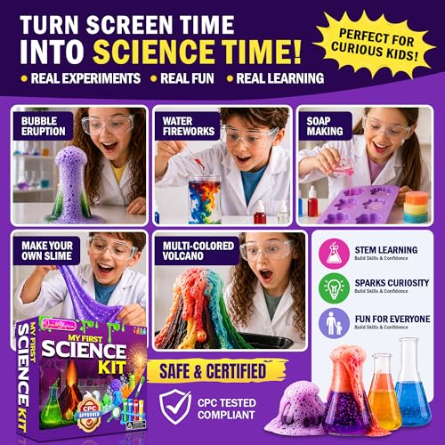 Jim&Gloria Science Kits for Kids Age 5-7 8-12 Year Old Birthday Gifts for Girls Boys, Learning & Educational Toys, Stem Toys, Chemistry Set, Science Experiments for Kids Volcano Projects