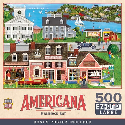 MasterPieces Hammock Bay Jigsaw Puzzle - 500 Piece EZ Grip, Adult Puzzle - for Adults - style: Hammock Bay