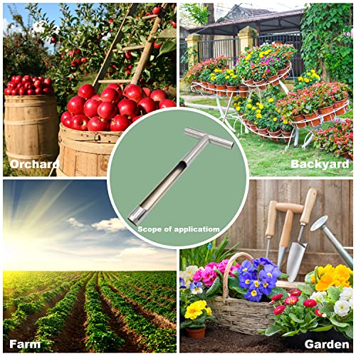 Soil Sample Probe 12 Inch with Reusable Soil Sampler Bags,Stainless Steel T-Style Handle Soil Test Kit,Soil Probe Rod for Soil Sampling Plant Care/Agriculture/Garden/Farm/Golf Course (12”S/T-Style) - size: 12”S/T-Style