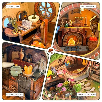 DIY Miniature House Kit The Magic Ring House 3D Wooden Puzzles - color: Diy Tiny House