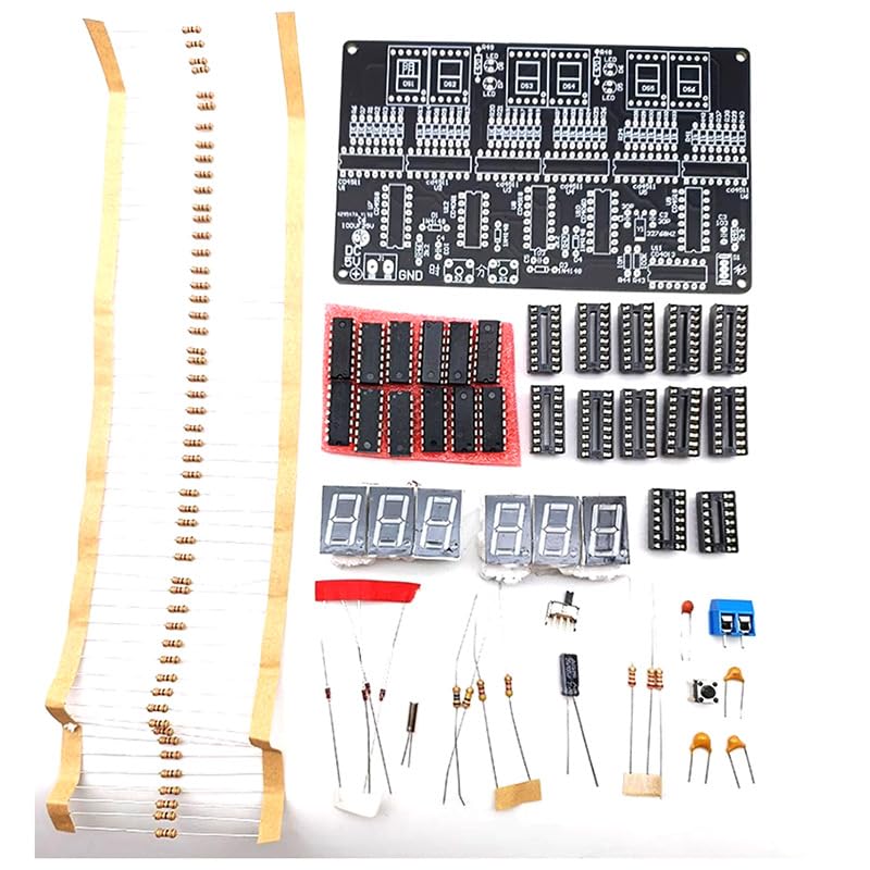 DC 4.5V-5.5V 6-bit Digital Circuit Clock kit, Electronic Clock Teaching and Practical Training, Welding and DIY Parts Production