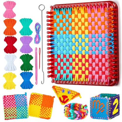 REENLIV Upgraded Weaving Loom Kit Toys for Kids & Adults, DIY Arts & Crafts - color: Red