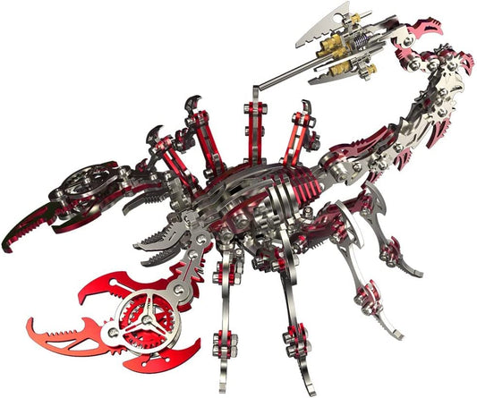 Red 3D Metal Puzzle Scorpion for Adults, DIY Colorful 3D Metal Model Kits to Build with Tool, 3D Desktop Model Kits Building Toys for Adults/Teens - style: A