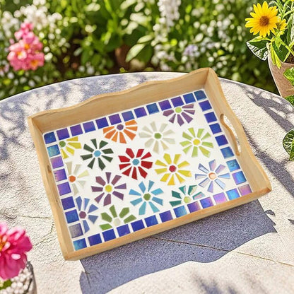 Youway Style 200g Iridescent Cream Glass Mosaic Tiles for Crafs Bulk - color: yellow green tint, size: 200g