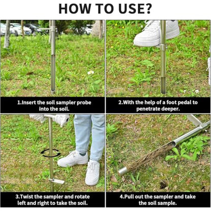Soil Sample Probe, 40 Inch Soil Probe Rod, Ground Probe Rod, My Soil Test Kit, Stainless Steel Soil Sampler Tool for Soil Sampling, Gardening - size: 40 inch