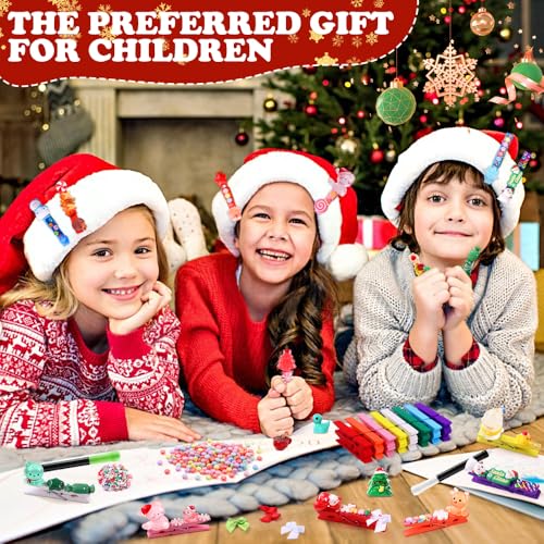 JOICEE 60 Set DIY Christmas Clothespins Kit Cheer Pins Spirit Clips - color: Christmas