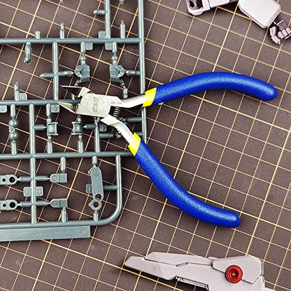 stedi 4.7-inch Model Nipper, with Ultra-thin Single-edge and Blade Case Plastic Model Tools for Gundam Repairing Plastic Model and Fixing，Blue - style: Single-edged (Blue_for Beginners)
