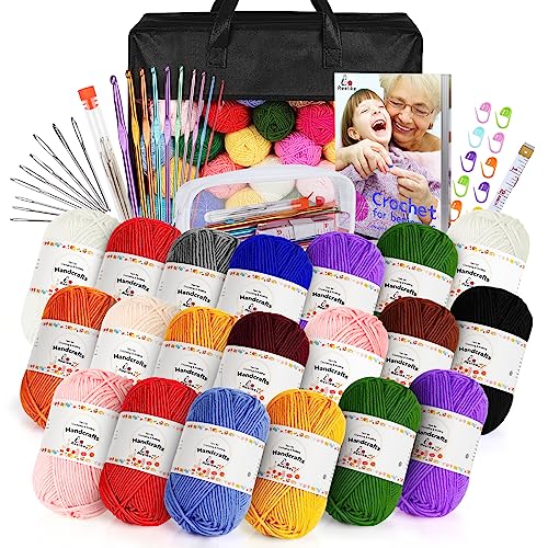 Aeelike 1093 Yards for Crocheting, Crochet Starter Kits, Black - color: Organiser Bag Black