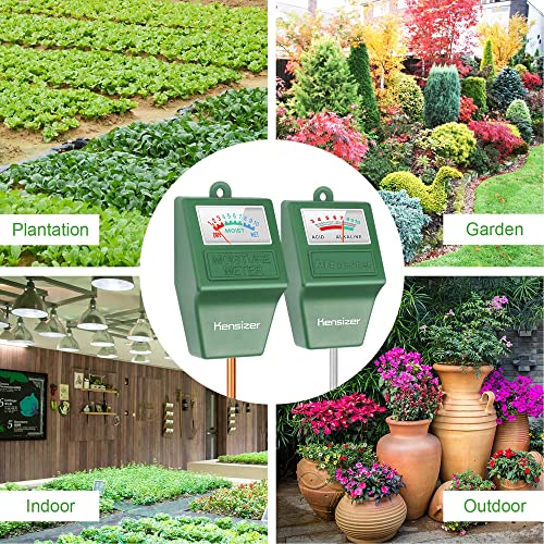 Kensizer Soil Tester, Soil Moisture/pH Meter, Gardening Farm Lawn Test Kit Tool, Digital Plant Probe, Water Hydrometer for Indoor Outdoor, No Battery Required, Green - size: Moisture/pH Meter