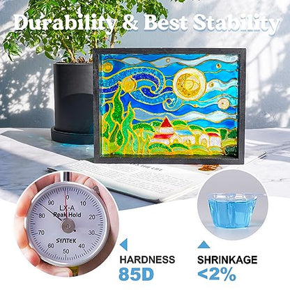 LET'S RESIN UV Resin with Light,Upgraded 200g Crystal Clear&Low Odor,UV Light,Silicone Mat,Ultraviolet Epoxy Resin Hard, Starter Kit for Jewelry,Craft Decor, Keychain Making (Pack of 2) - size: 200g+Light (Pack of 2)