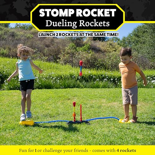Stomp Rocket Original Dueling Rocket Launcher for Kids, 4 Rockets - style: Dueling Launcher + 4 Rockets