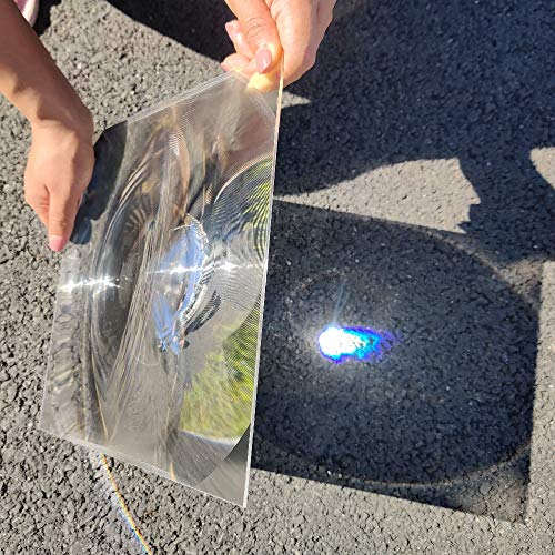 Six Seasons Large Fresnel Lens 300x300mm, 510mm Focal Length PMMA Magnifying Sheet, Solar Death Ray for Solar Heating & Physics Experiments - size: 510mm Focal Length