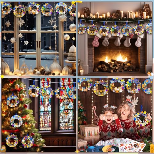 Hollowfly 48 Set Christmas Nativity DIY Wreath Craft Kits Xmas Activities - style: Nativity of Jesus