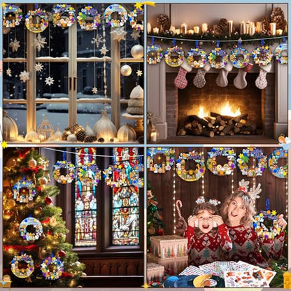 Hollowfly 48 Set Christmas Nativity DIY Wreath Craft Kits Xmas Activities - style: Nativity of Jesus