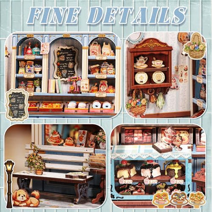 Fsolis Book Nook Kit, DIY Booknook Miniature Bakery House (Sweet Marie) - color: Sweet Marie