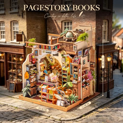 Rolife Bookstore DIY Miniature Dollhouse Kit Creative Gift for Adults