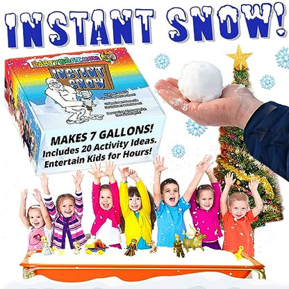 PARTY GOAT 7 Gallon Fake Snow Powder for Kids, 18oz Artificial Instant Snow - size: 7 Gallons